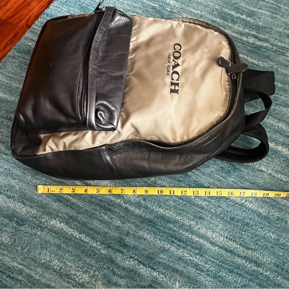 Coach Campus Backpack F71674 Leather & Nylon Tan/Green and Black - Picture 7 of 11